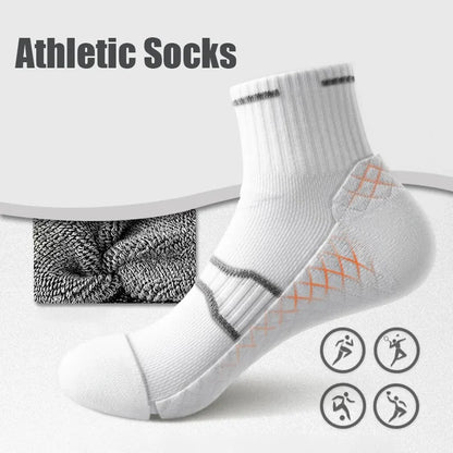 4 Pairs Pro Performance Sport Socks – Breathable, Cushioned, Anti-Slip for Running & Training
