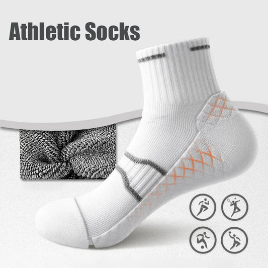 4 Pairs Pro Performance Sport Socks – Breathable, Cushioned, Anti-Slip for Running & Training