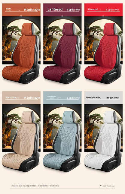 Perforated Suede Seat Cover Universal Four Seasons Cars Seats Covers Breathable Seat Non-slip Luxury Car Rams Latex Seat Cover
