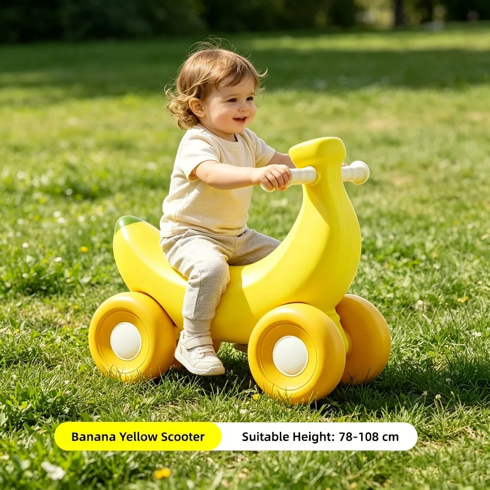2 in 1 Banana Rocking Horse for Toddlers Baby Rocking Toy Birthday Gift for Boys Girls Ride on Toy with Detachable Balance Board