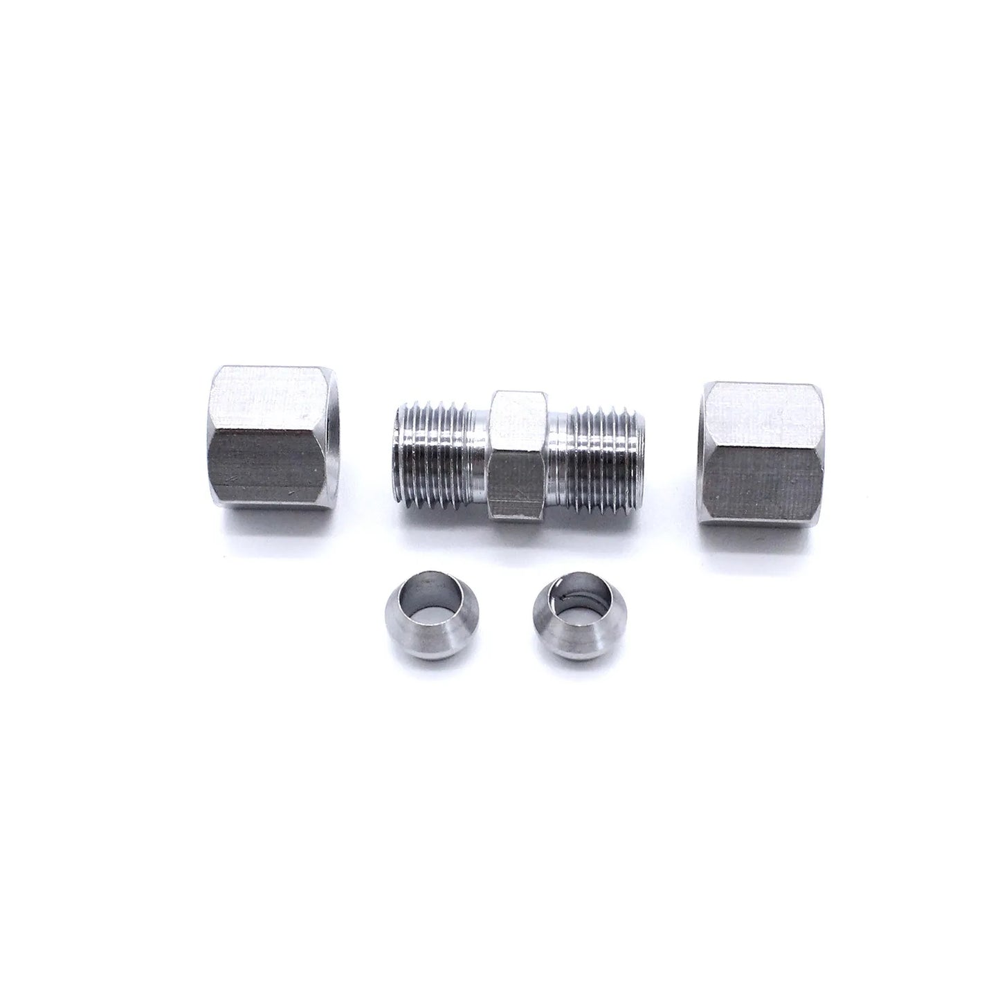 10pcs Brake Line Union Fittings Straight Reducer Compression Kits Connector 3/16" OD Hydraulic Brake Lines Pipe Car Parts