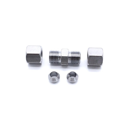10pcs Brake Line Union Fittings Straight Reducer Compression Kits Connector 3/16" OD Hydraulic Brake Lines Pipe Car Parts