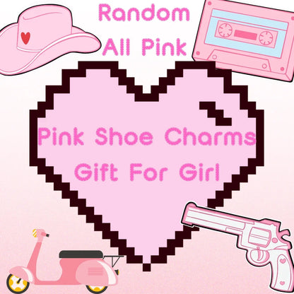10/20/50/100pcs Random All Pink Shoe Charms Cartoon Cute Animal Plant Shoe Decorations Pins for Women Girl Sandals  Accessories