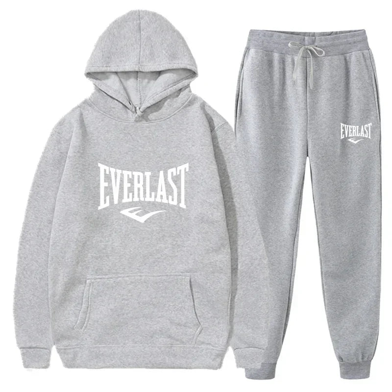 Autumn and Winter Fashion Men's Fitness Jogging Wear Casual Sportswear Suit Hooded Jumper Hoodie + Trousers Two-piece Set