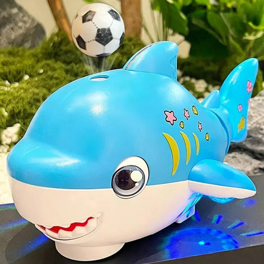 Electric Blowing Ball Shark Automatic Obstacle Avoidance Floating Ball Swing Shark with Music Light Interactive Toy Kid Gifts