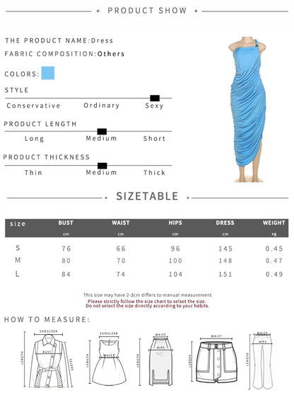 Nibber Fashion Asymmetry Split Dress Women Backless Ruched Solid Elegant Slim Birthday Party Clubwear Skew Collar Sexy Vestidos