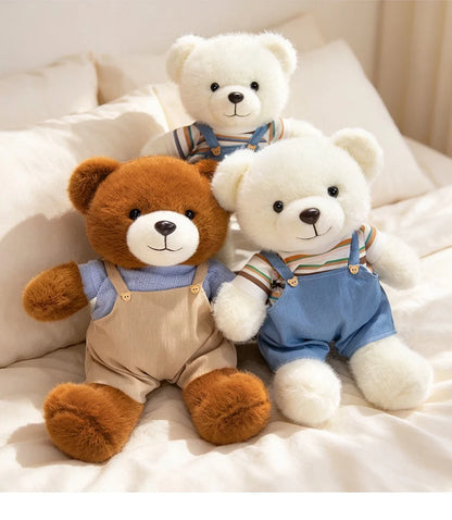 Cartoon Bear Plush Pillow Toy Cuddly Hug Animal Plushie Stuffed Doll Kawaii Room Decor Cute Gift for Girlfriend Xmas