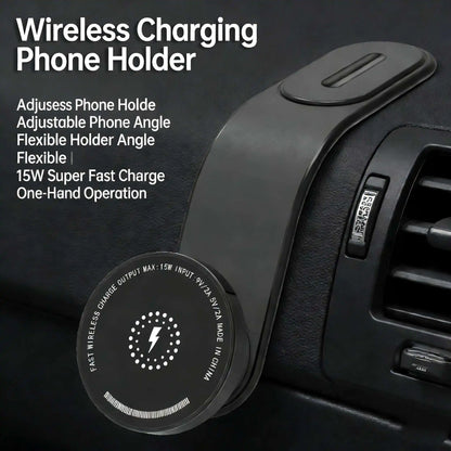 For MagSafe Wireless Car Charger Magnetic Car Phone Holder Bendable Car Phone Mount Phone Stand for iPhone 16 15 14 13