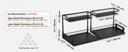 SucceBuy 2Tier Pull Out Cabinet Organizer Under Sink Organizer Slide Out Drawer Cabinet Organizer Sliding Storage Shelf