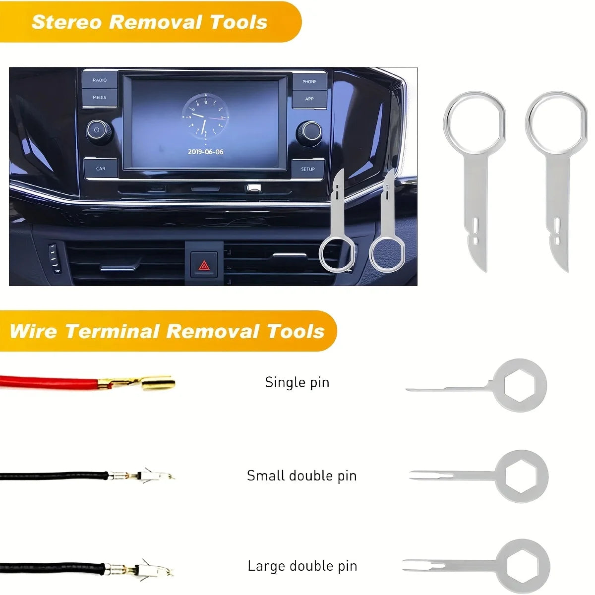 19Pcs Trim Removal Tool Set Panel Fastener Clips Removal Automotive Upholstery Pliers Removal Install Car Tool for Trim Panel