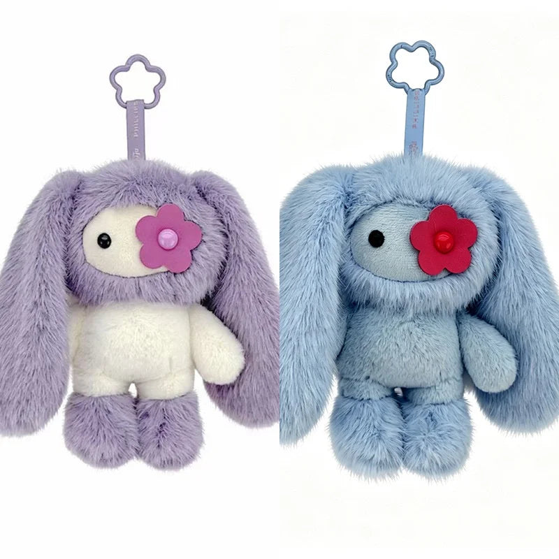 18/30cm Juju Rabbit Keychain Flower Eye Juju Rabbits Keyring Long Ears Bunny Keyring Cute Rabbit Pendant Halloween Birthday Gift