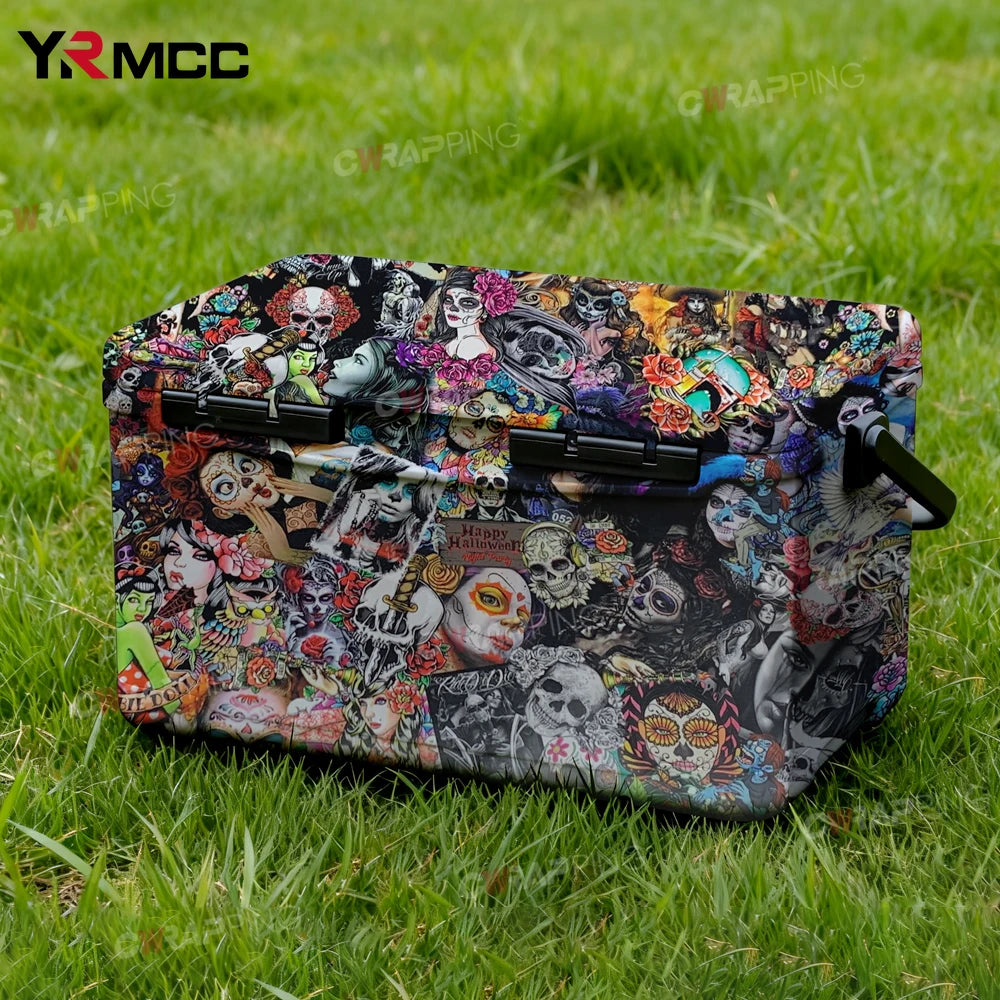 Motorcycle Adhesive Vinyl Car Wrap Hallowmas Wrapping Tools Retro Graffiti Skateboard Decoration Vinyl Paper for Car Body Films