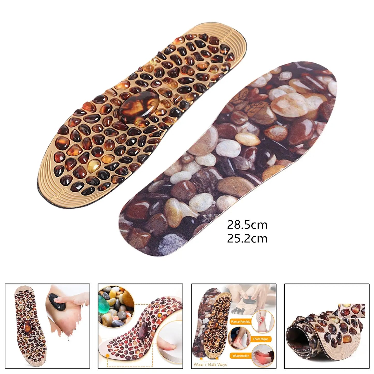 Faux Cobble Insole Breathable Can Be Cut Massage Insole Shoes Inserts Massage Foot Pad for Sandals Slipper Men Women
