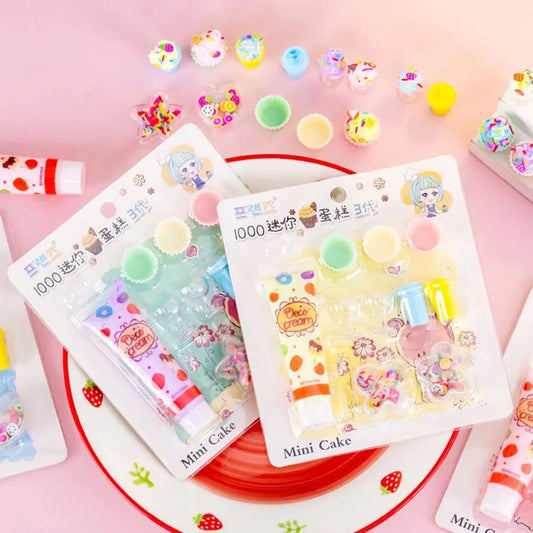 10pcs/Set Simulation Cream Ice Cream Dessert Making Handmade DIY Cake Model Small Parts Cream Glue Play House Toy Kids Gift