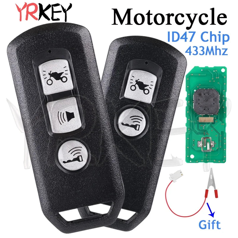Smart Car Key Fob 433MHz For Honda Motorcycle K01 K77 PCX150 K35V3 Scooter SH 150 ADV Forza 750 300 125 2017 2018 2019 ID47 Chip