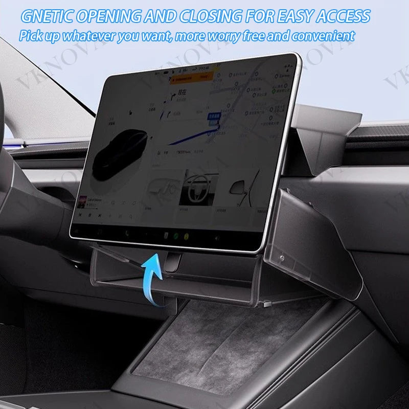 For Tesla Model Y Standard 2025 Car Storage Box Hidden Storage Organizer Case Tray Under The Central Control Screen For Model3 Y