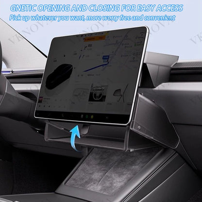 For Tesla Model Y Standard 2025 Car Storage Box Hidden Storage Organizer Case Tray Under The Central Control Screen For Model3 Y