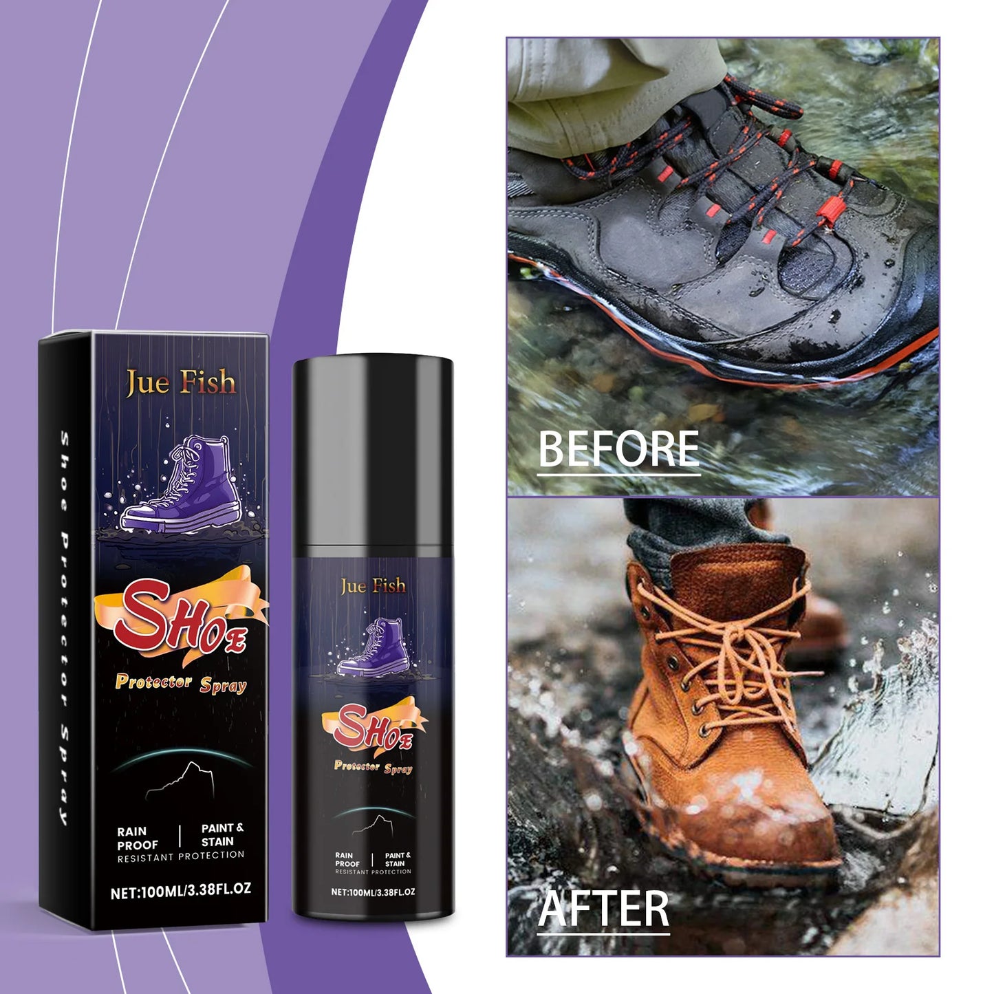 100ML Shoe Protector Spray Cleaning Dirts Lasting Rainproof Waterproof Stain Repellent Footwear Spray for Suede Canvas Sneakers