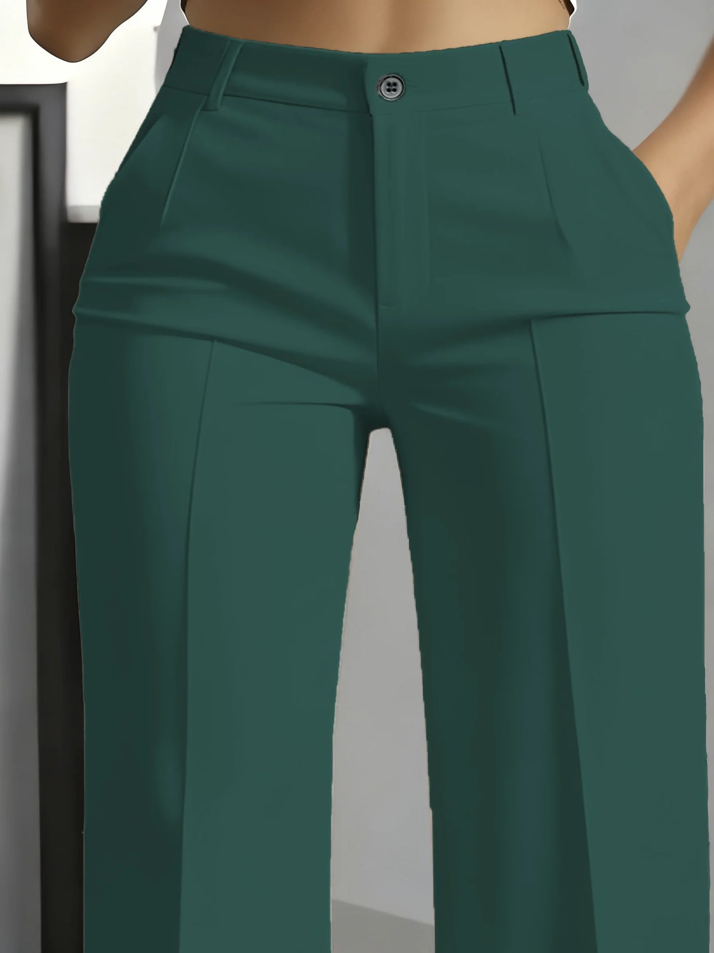 New 2025 Women's High-Waisted Draped Straight-Cut Suit Pants Simple European American Cross-Border Fashion for Women