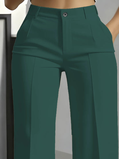 New 2025 Women's High-Waisted Draped Straight-Cut Suit Pants Simple European American Cross-Border Fashion for Women