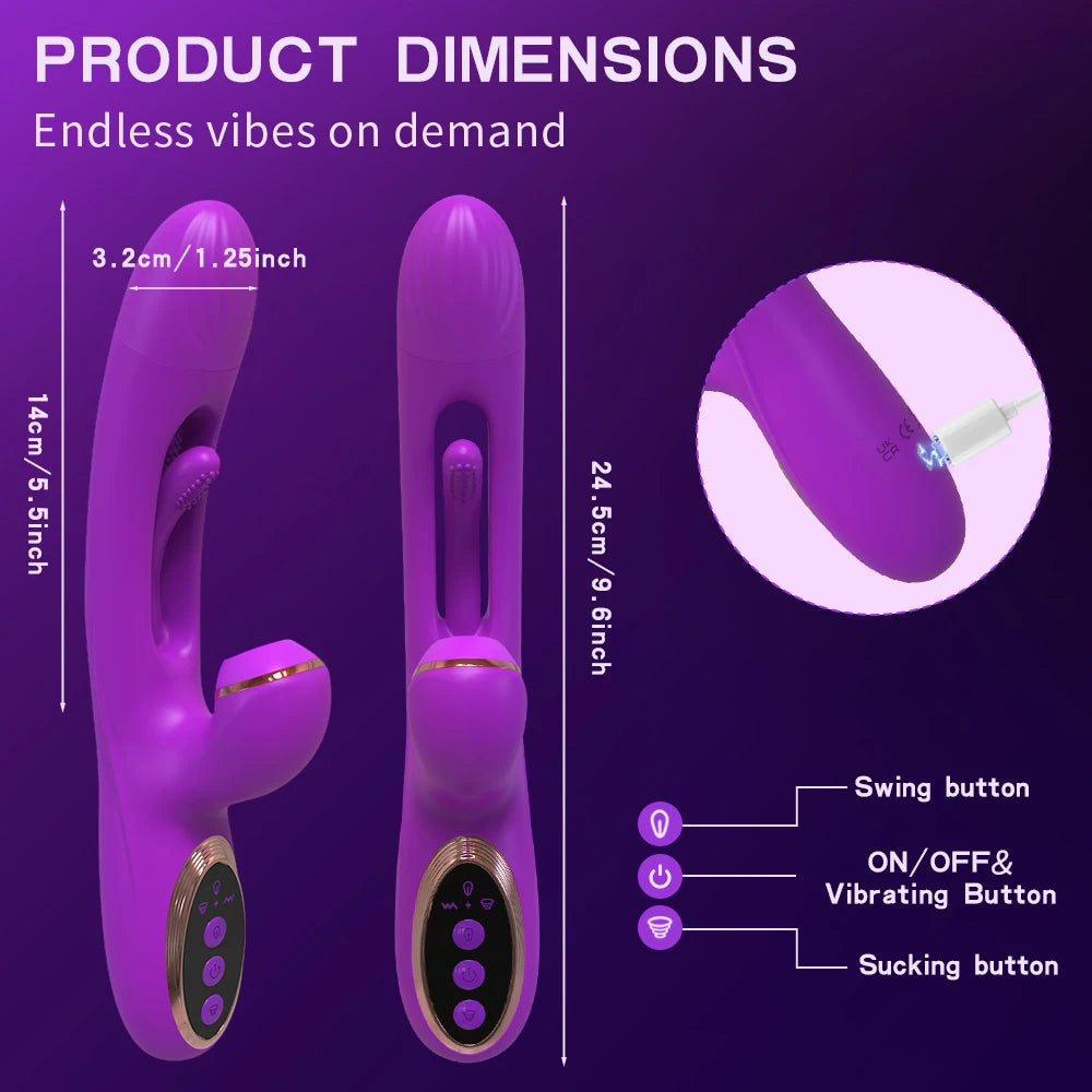 Sucking Flapping Vibrator for Women Clitoris G Spot Stimulator Dildo Tapping Vagina Massager Vibrating Adult Female Sex Toys