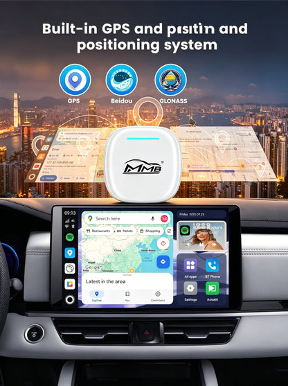 3in1 MMB MAX Smart Box CarPlay Wireless Carplay Android Auto Android15 QCM6350 8-Core GPS WiFi 4G SIM AI Box For Youtube Netflix