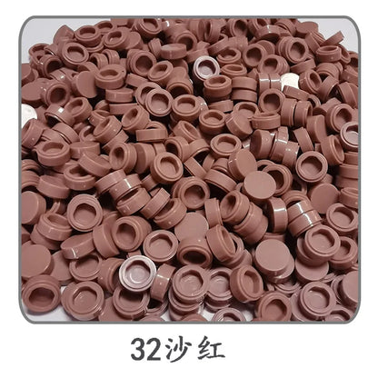 900pcs 52 Colors City Building Blocks Flat Tile 1x1 Round Bricks DIY Enlighten Blocks Parts 98138 Blocks for Children Boys Girls