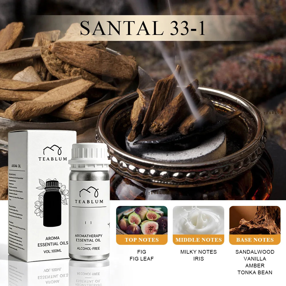 TEABLUM 100ML Aromatic Hotel Essential Oil Hotels Home Air Freshener Pure Plant Essential Oil Alcohol Free for Electric Diffuser