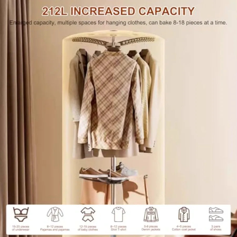 Portable Clothes Dryer for Laundry and Shoes: 900W Fast Drying, Large Load Capacity, Compact Mini Dryer Machine for Travel, Apa