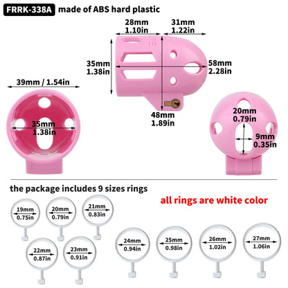 FRRK Male Chastity Cage No Base Ring Bullet Penis Design Lock Elastic Strap Belt Harness 9 Sizes Cock Ring Bondage Adult Sex Toy