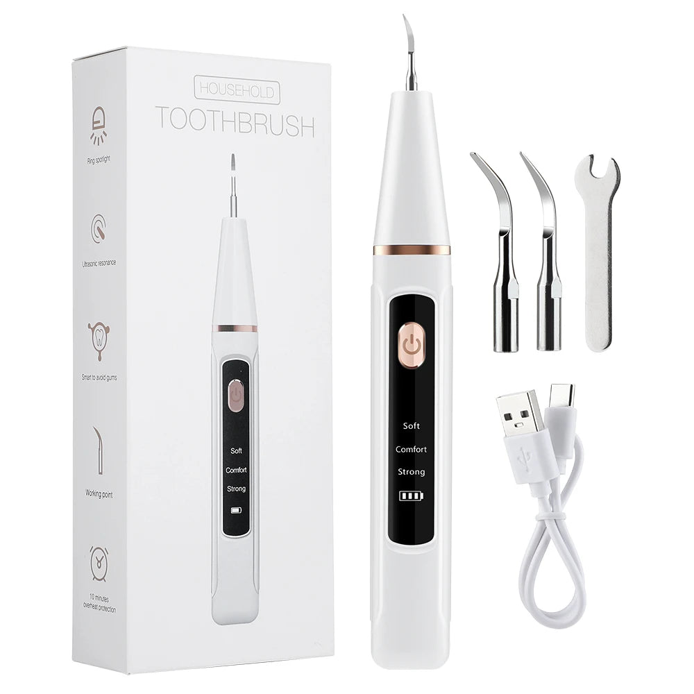 Ultrasonic Dental Scaler Electric Sonic Teeth Plaque Cleaner Dental Stone Removal For Teeth Tartar Stain Teeth Calculus Remover