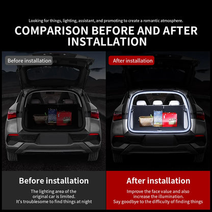 Car High Brightness Trunk Lighting Ambient Light Super Bright Interior Decoration Car Trunk Universal Silicone COB Light Strip