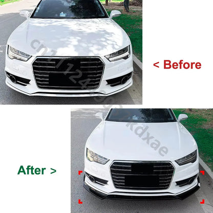 For 2015-2018 Audi A7 S7 C7 S Line Front Lip Spoiler Front Bumper Shovel Lip Splitter Car Body Kit Exterior Modification