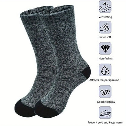 3-6 pairs of men's winter heavy-duty warm cotton boots and work socks