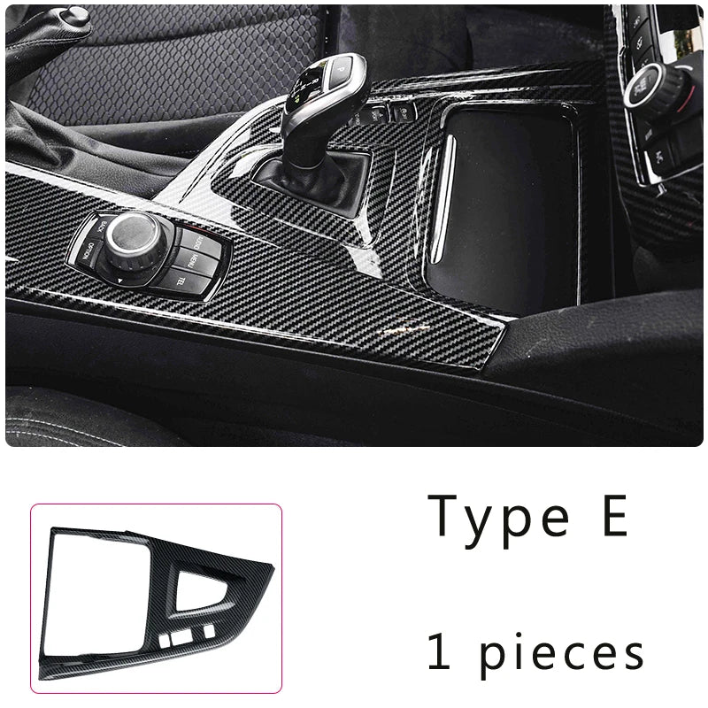 LHD Car Styling Carbon fiber Center Console Air outlet Panel Cover Trim Stickers frame For BMW F30 F31 F32 F34 F36 Accessories
