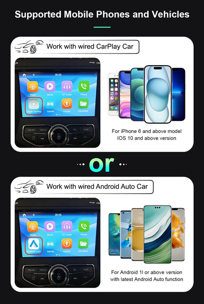 IHeylinkit New 2 In 1 Mini Wireless Carplay Android auto Wireless Adapter Smart connectivity for most vehicle models
