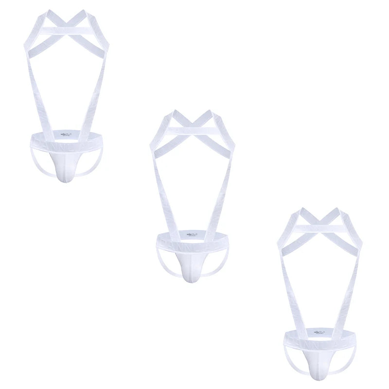 Men's Harness Straps Sexy Body Bondage Bra Underwear Nightclub Erotic Costume Hollow Out Performance Tank Top Clothing Corset