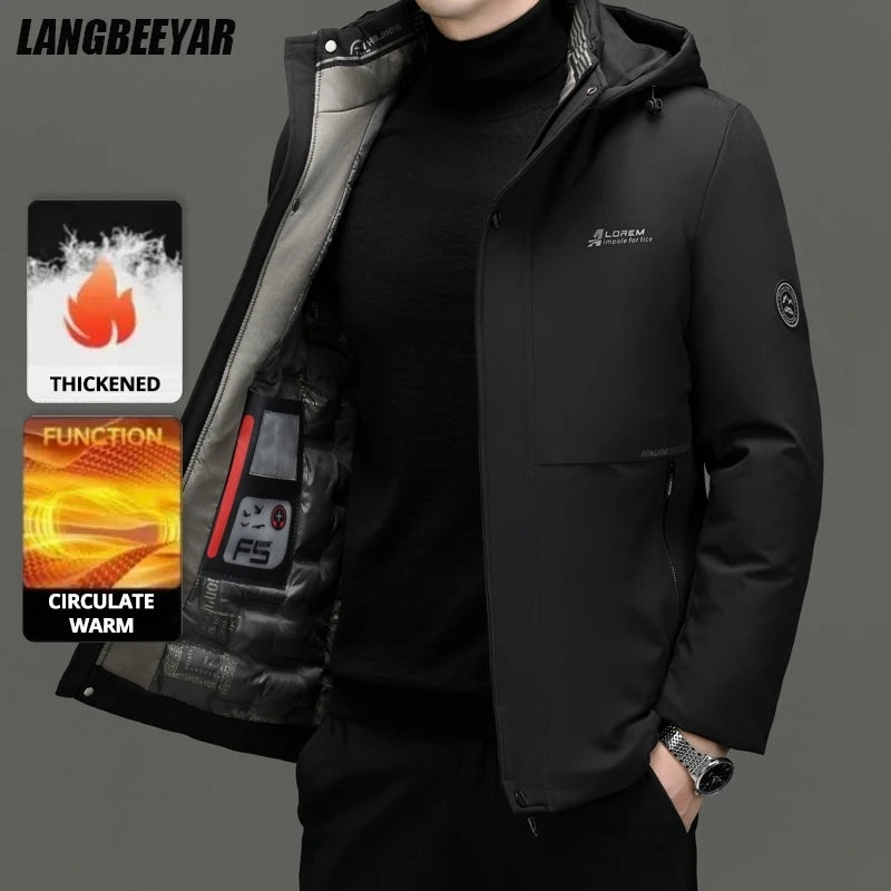 Top Grade Thick Fashion Casual Warm Outerwear Designer Hooded Winter Parka Coat Mens Newest Jacket Windbreaker Mens Clothes