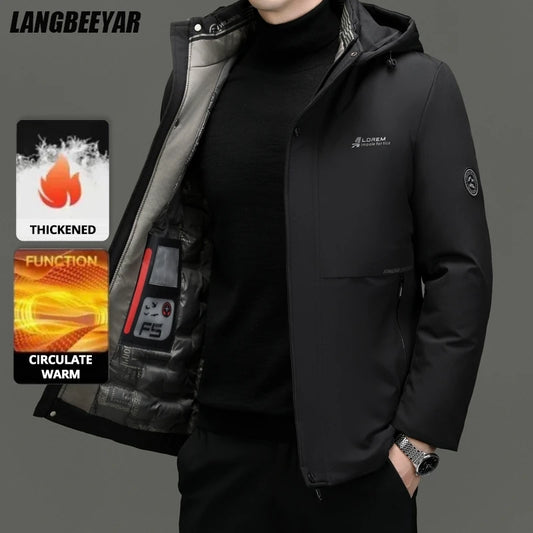 Top Grade Thick Fashion Casual Warm Outerwear Designer Hooded Winter Parka Coat Mens Newest Jacket Windbreaker Mens Clothes