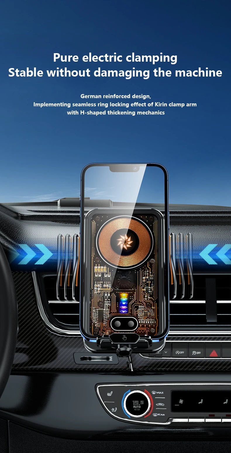 66W Fast Charging Car Phone Holder Wireless Magnetic Charging Base  Fully Automatic Sensor Activation Function
