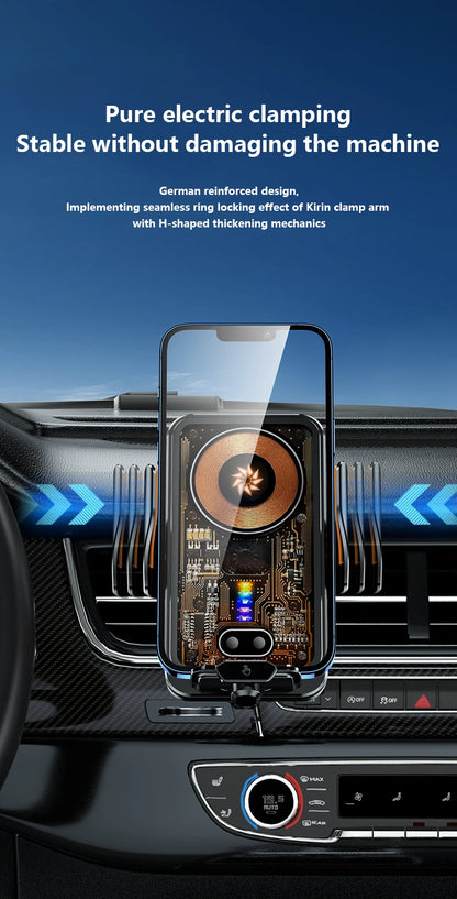 66W Fast Charging Car Phone Holder Wireless Magnetic Charging Base  Fully Automatic Sensor Activation Function