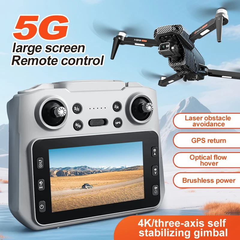 New K919 MAX Drone 8K GPS Professional HD 3-axis Gimbal Aerial Screen Remote Control Aircraft 5G HD Dual Camera Security drone