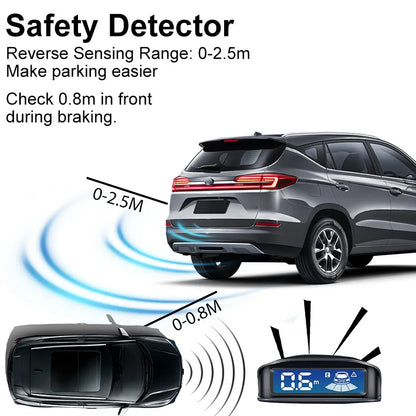 LED Reverse Radar 8 Sensors Backlight Display Voice Prompt Detection System Universal Auto Parking Safety Auxiliary Accessories