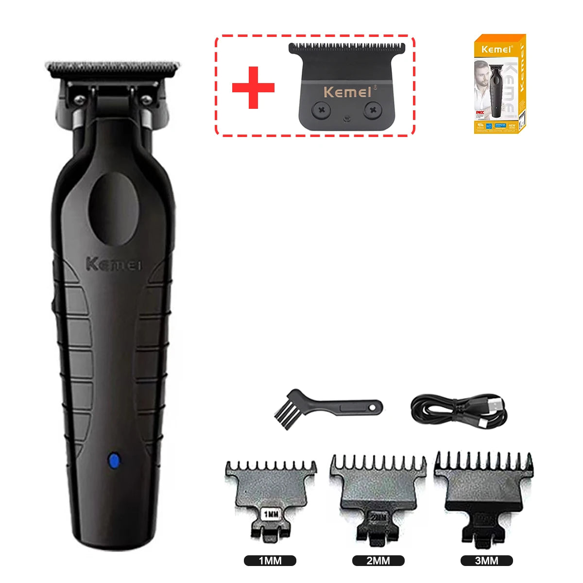 Kemei KM-2299 USB Fast Charging Clippers Barber Machine 1200MA Rechargeable Cordless Hair Trimmer Kemei Electric Hair Clipper