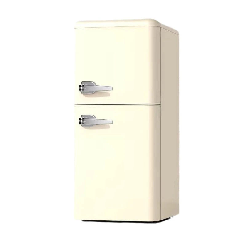 Refrigerator Retro-Style Viral Double-Door Separate Fridge And Freezer Compartments Energy Efficient Mini Refrigerator