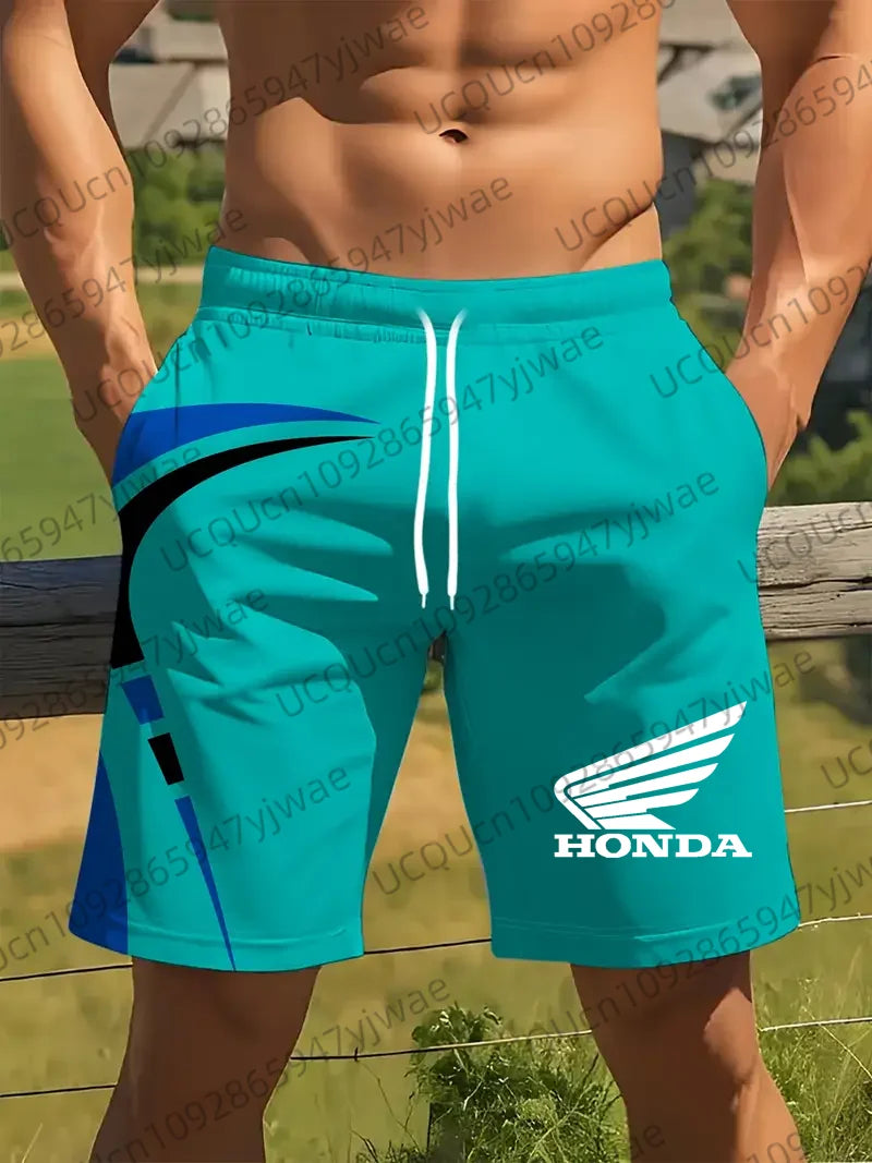Honda 26 Trendy Fashion Shorts, Sports Motorcycle Riding Shorts, Quick-Dry Breathable Athletic Shorts