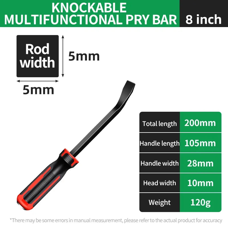 Heavy Duty Multi-Function Long Pry Bar 8/12/18/24 Inch Tire Crowbar Strike Cap Nail Puller Car Repair CV-R Removal Hand Tool