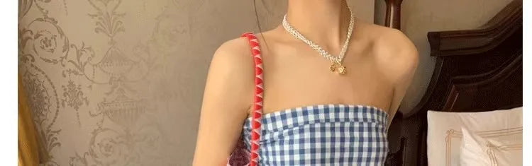 Thai Vacation Style Off-Shoulder Wrap Dress Women's Summer Design Sensation Waist-Cinching Tube Top Long Dress