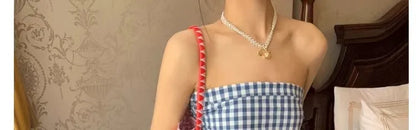 Thai Vacation Style Off-Shoulder Wrap Dress Women's Summer Design Sensation Waist-Cinching Tube Top Long Dress