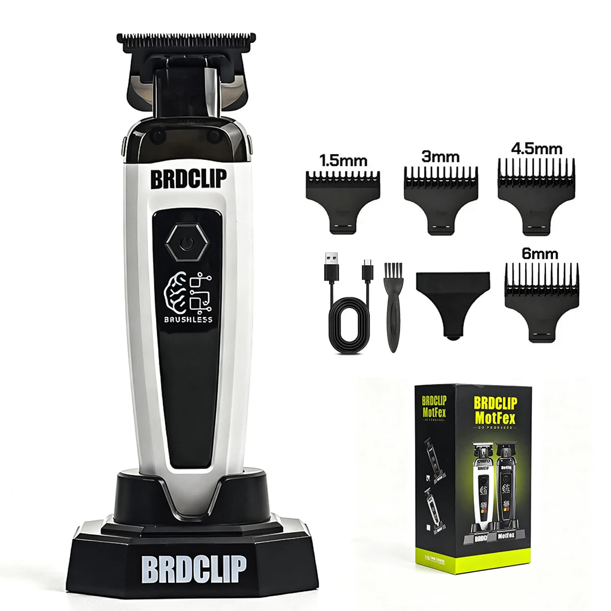 New 2026 BRDCLIP FA1T Green Professional Hair Trimmer Barber Carving Gradient Finish Machine Electric Clipper with Charger Stand